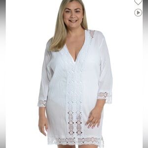 La Blanca White Island Fare‎ V-Neck Tunic XL